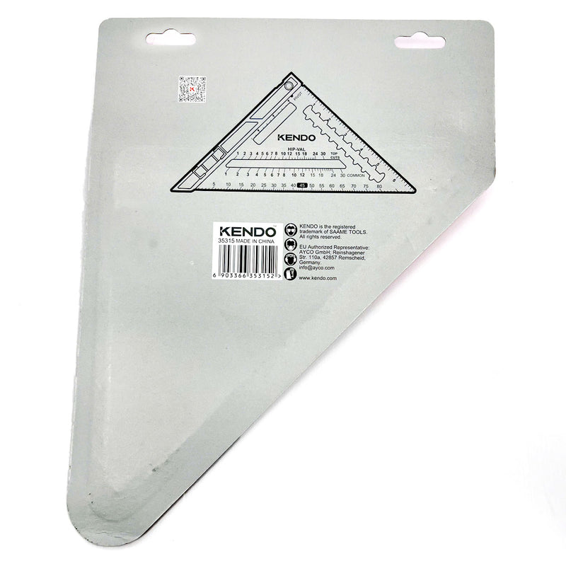 Thước Ê ke tam giác đa chức năng Kendo 35315, kích thước 185mm x 260mm