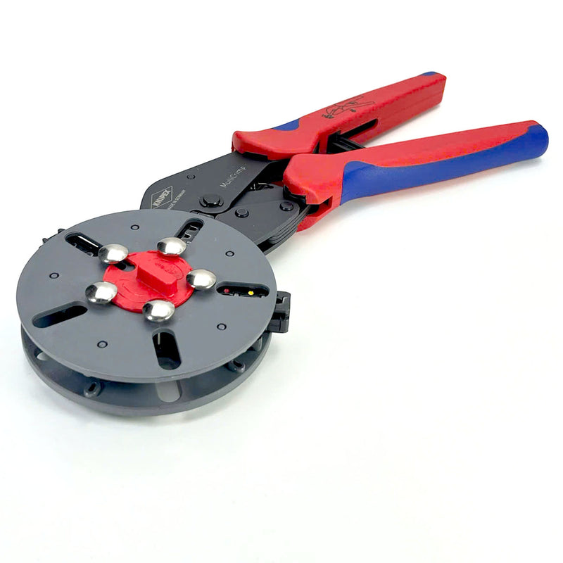 Kìm bấm cose đa năng, loại 3 ngàm bấm dòng MultiCrimp KNIPEX 97 33 01 chiều dài 250mm, khả năng bấm cose từ 0.25mm² - 6mm²