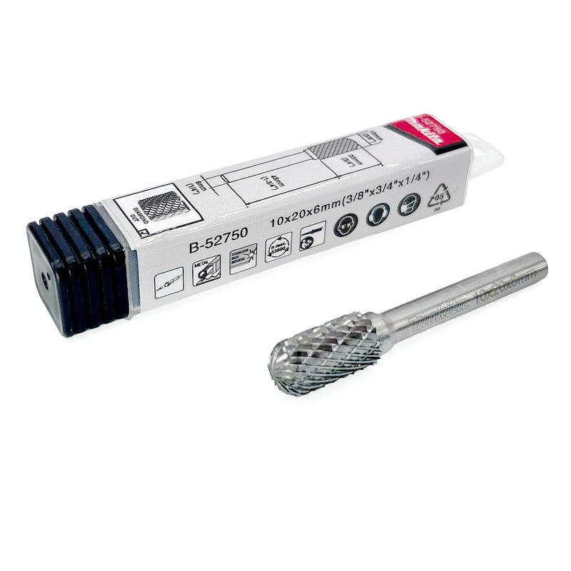 Mũi mài hợp kim Makita hình trụ tròn (SC), đường kính mũi 10mm, đuôi trơn 6mm ( Cấp 3 sao )