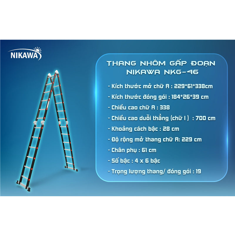 Thang nhôm gấp 4 đoạn Nikawa NKG Series