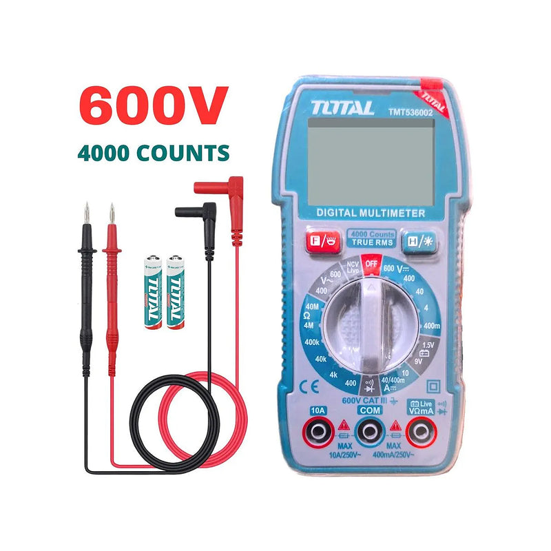 Đồng hồ đo điện vạn năng kỹ thuật số Total TMT536002 True RMS, đo dòng DC/AC 600V