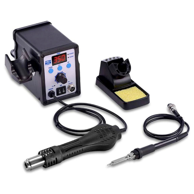 Trạm hàn thiếc và khò khí nóng đa năng - sửa chữa bo mạch điện tử 2-in-1 ATTEN AT-8586, công suất hàn khò 50W/700W, max 480/500°C