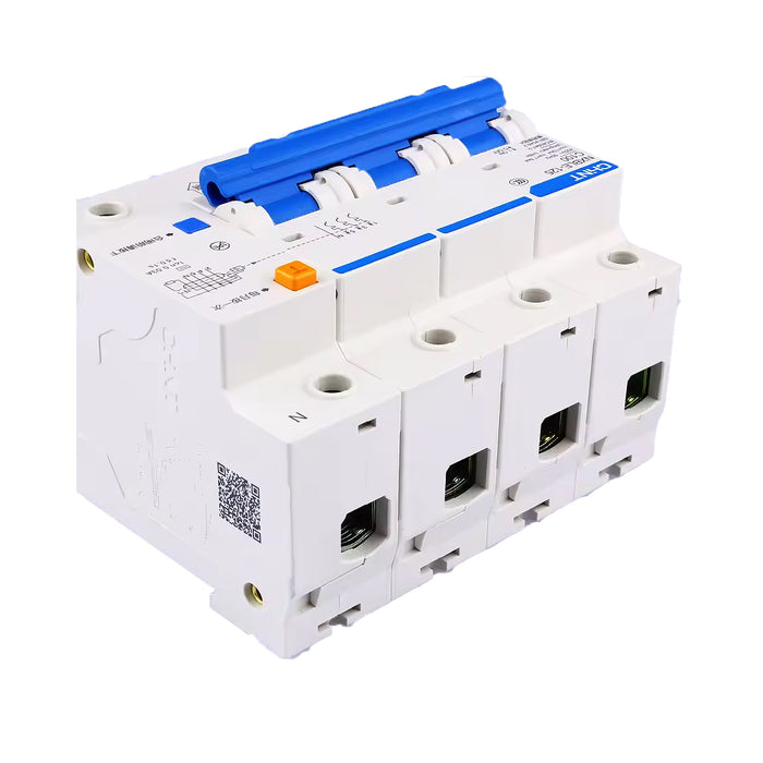 Cầu dao chống giật kết hợp với bảo vệ quá tải, ngắn mạch Chint NXBLE-125 series, tải định mức từ 63A ~ 125A, dòng cắt 10kA, dòng rò từ 30mA ~ 300mA 