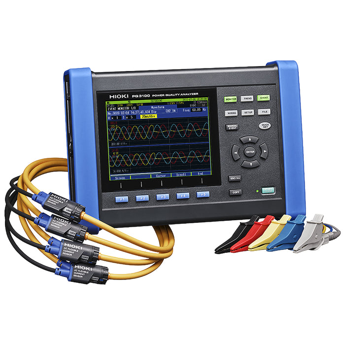 Thiết bị phân tích chất lượng nguồn điện Hioki PQ3100 True RMS, màn hình LCD 6.5 inch, có nhiều cổng kết nối LAN, USB, RS-232C