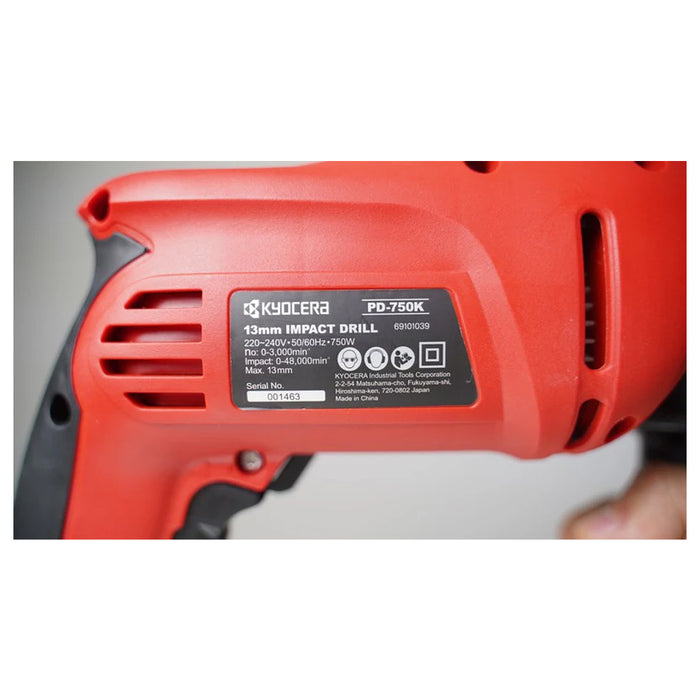 Máy khoan động lực Kyocera PD-750K, công suất 750W, đầu kẹp 13mm (kèm 75 món phụ kiện)