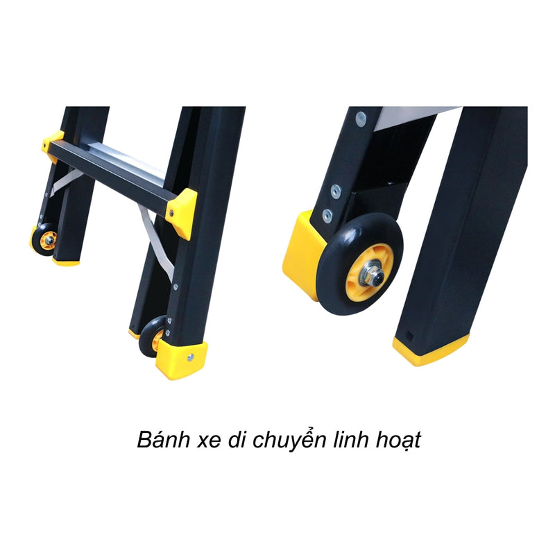 Thang nhôm gấp đa năng chữ A (rút lồng) Nikawa NKB, độ dày nhôm chịu lực 2.8mm