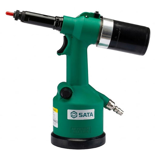 Máy tán đinh rút đinh tán ốc rút dùng khí nén thủy lực SATA 02755 thân màu xanh lá kết hợp xilanh đen chắc chắn