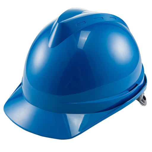 Mũ bảo hộ SATA TF0201B màu xanh dương, mũ bảo hộ lao động chịu va đập tốt, có khe cắm phụ kiện.