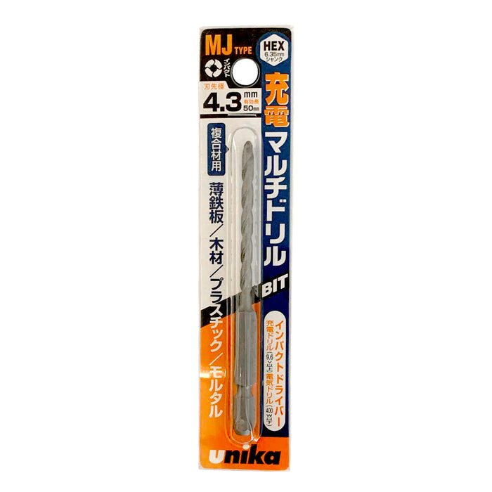 Mũi khoan đa năng Unika MJ khoan được nhiều loại vật liệu, đuôi lục giác 6.35mm, số từ 3.0mm - 10.5mm