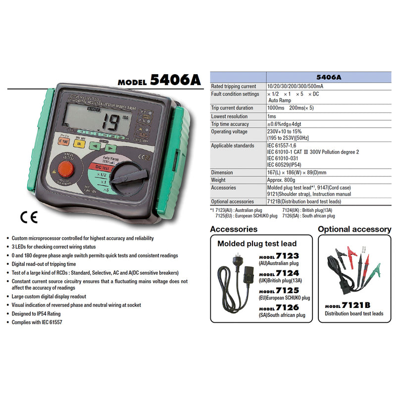 Thiết bị kiểm tra dòng rò RCD Kyoritsu Model 5406A
