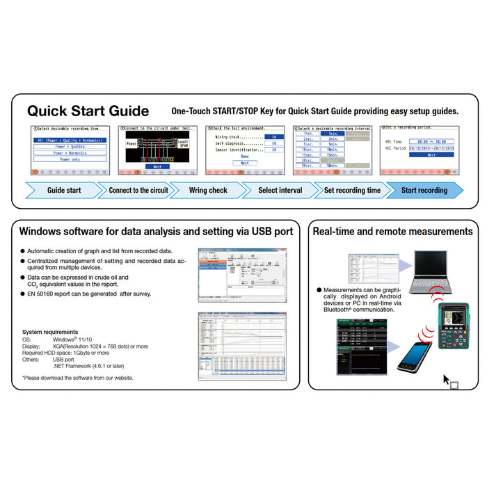 Thiết bị phân tích chất lượng điện năng Kyoritsu Model 6315-00 có kết nối Bluetooth và cổng USB