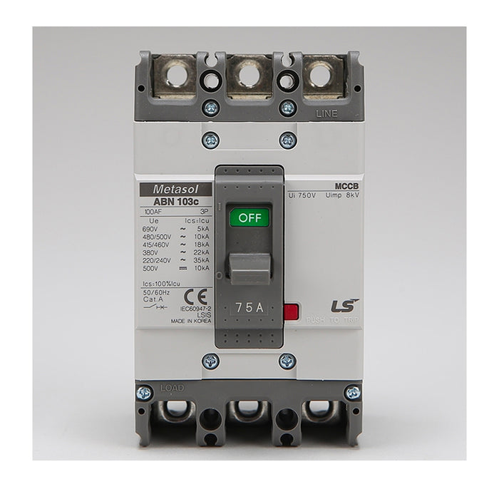 Cầu dao tự động MCCB 3P LS, tải danh định từ 5A ~ 1600A, dòng cắt từ 14kA - 75kA