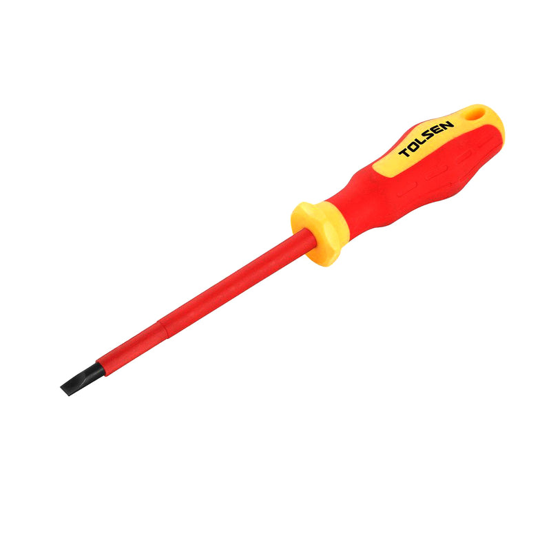 Tua vít dẹp (SL4x100mm) cách điện 1000V chuẩn VDE Tolsen 38001