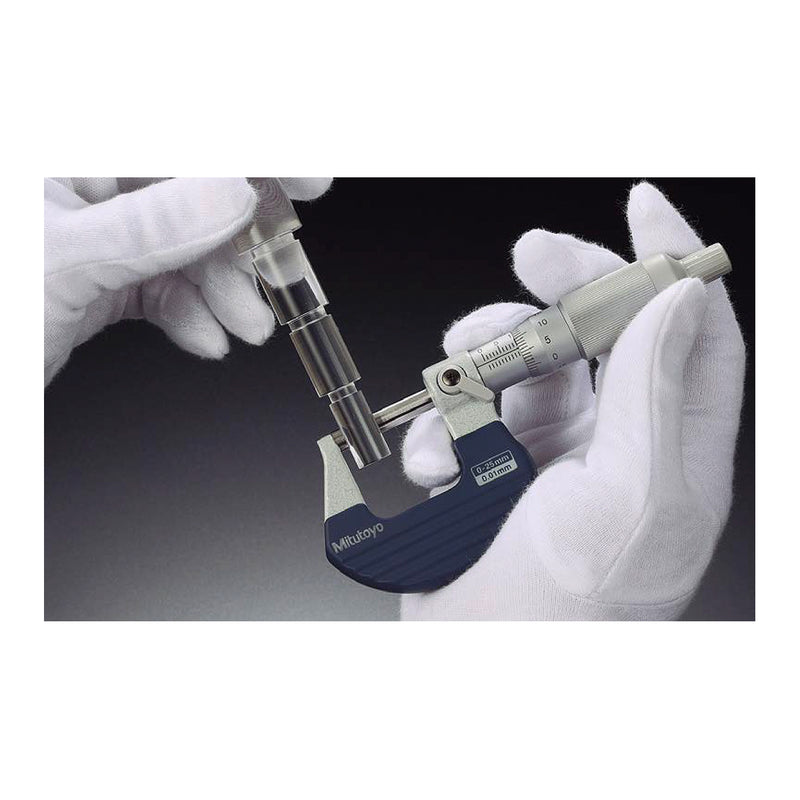 Panme đo ngoài cơ bản Mitutoyo Series 102 - Ratchet Thimble Micrometer. Dòng cải tiến với bánh cóc trên ống xoay