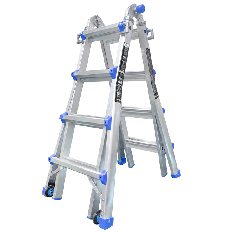 Thang nhôm gấp đa năng (rút lồng) Nikawa, độ dày nhôm chịu lực 2.4mm