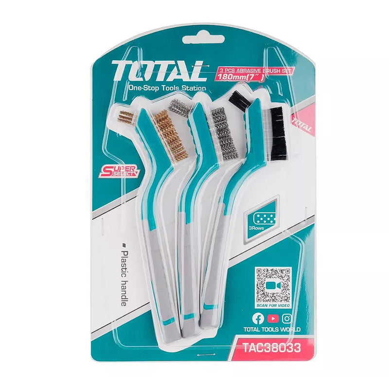 Vỉ 3 bàn chải mini kích thước 180mm (7 inch) Total TAC38033