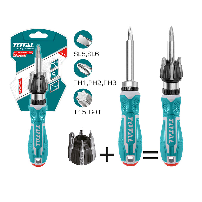 Bộ tua vít đa năng 8 chi tiết Total TACSD30086