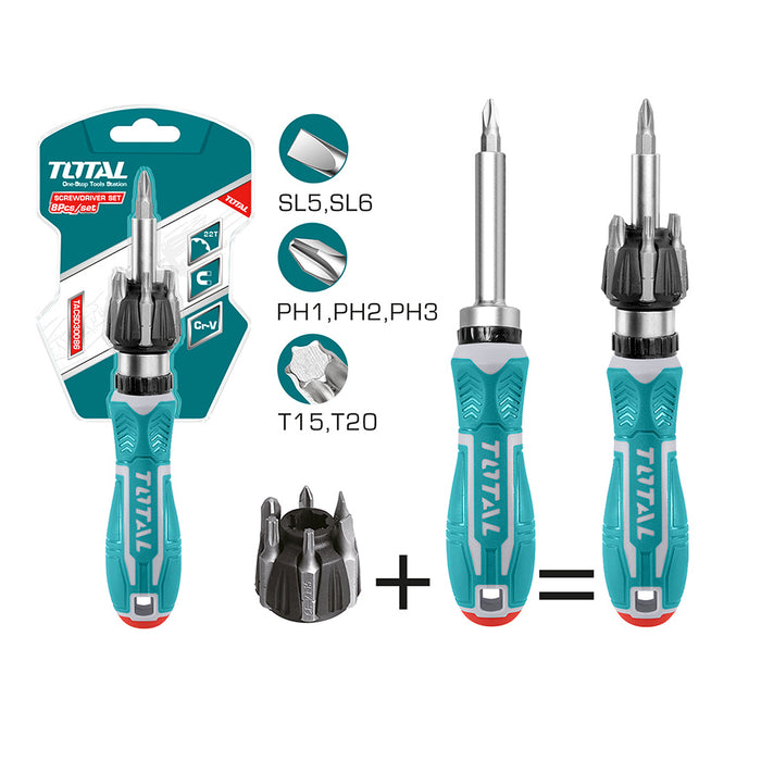 Bộ tua vít đa năng 8 chi tiết Total TACSD30086