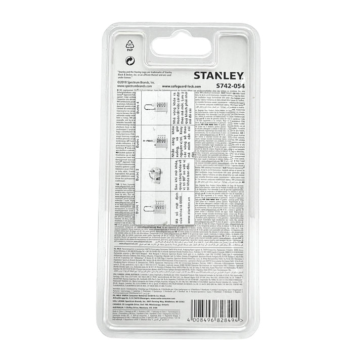 Ổ khóa số STANLEY 3 cọc số,  kích thước 30mm, càng khoá mỏng