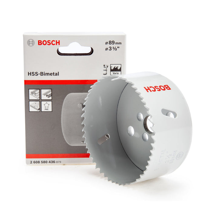 Mũi khoét lỗ Bosch dùng cho kim loại, đường kính từ 70mm - 152mm, dài 44mm, vật liệu thép HSS