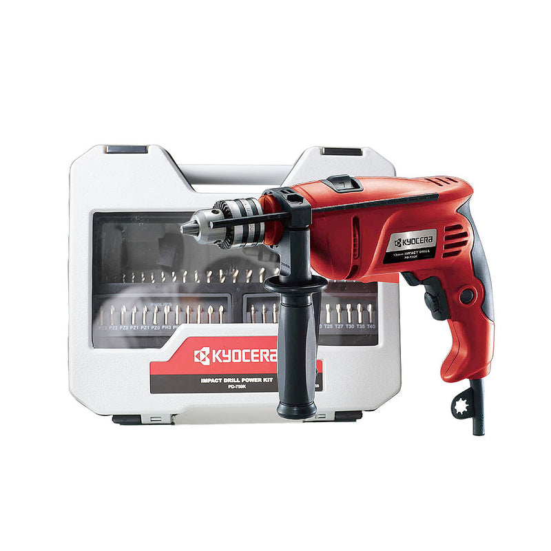 Máy khoan động lực Kyocera PD-750K, công suất 750W, đầu kẹp 13mm (kèm 75 món phụ kiện)