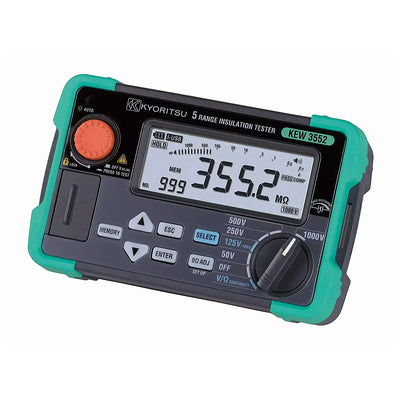 Thiết bị đo điện trở cách điện liên tục kỹ thuật số Kyoritsu Kew 3552 dải đo từ 50V - 1000V, đo nhanh 0.5 giây, có bộ nhớ lưu trữ và cổng USB