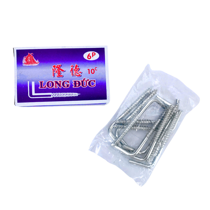 Móc chữ L chân vít Long Đức dài từ 4P (4cm) - 1T2 (12cm)