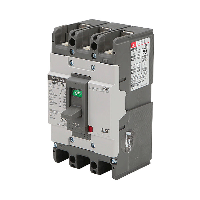 Cầu dao tự động MCCB 3P LS, tải danh định từ 5A ~ 1600A, dòng cắt từ 14kA - 75kA