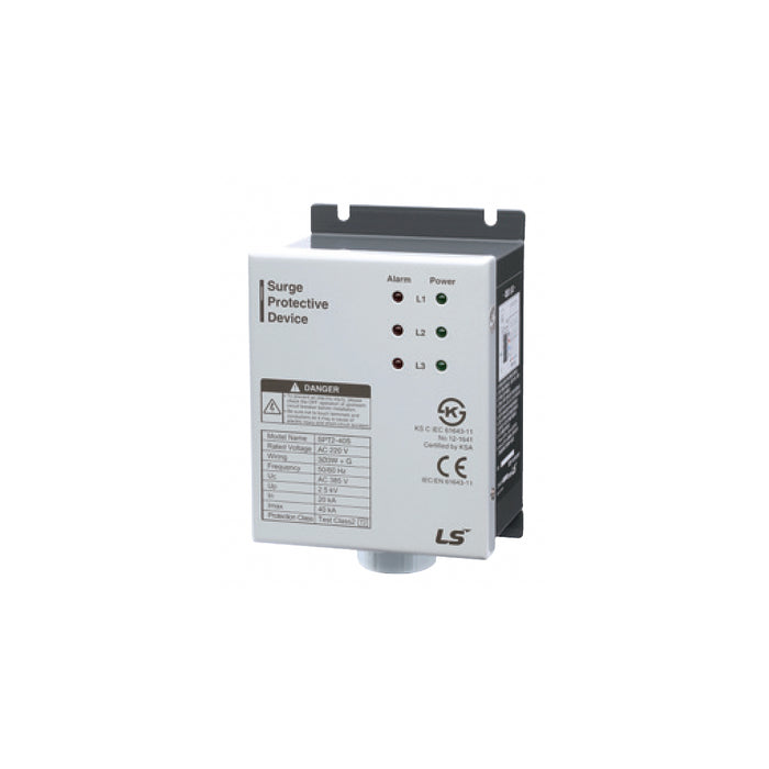 Thiết bị chống sét 3P dạng hộp (Box Type) LS SP Series, điện áp Uc 385V, dòng xả xung sét cực đại từ 40kA ~ 160kA. Tiêu chuẩn CE