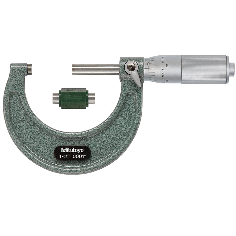 Bộ 12 cây Panme đo ngoài hệ Inch Mitutoyo Mã số 103-908-40, đáp ứng dãy đo từ 0 - 12 Inch, có vạch chia chính xác cao 0.0001 inch