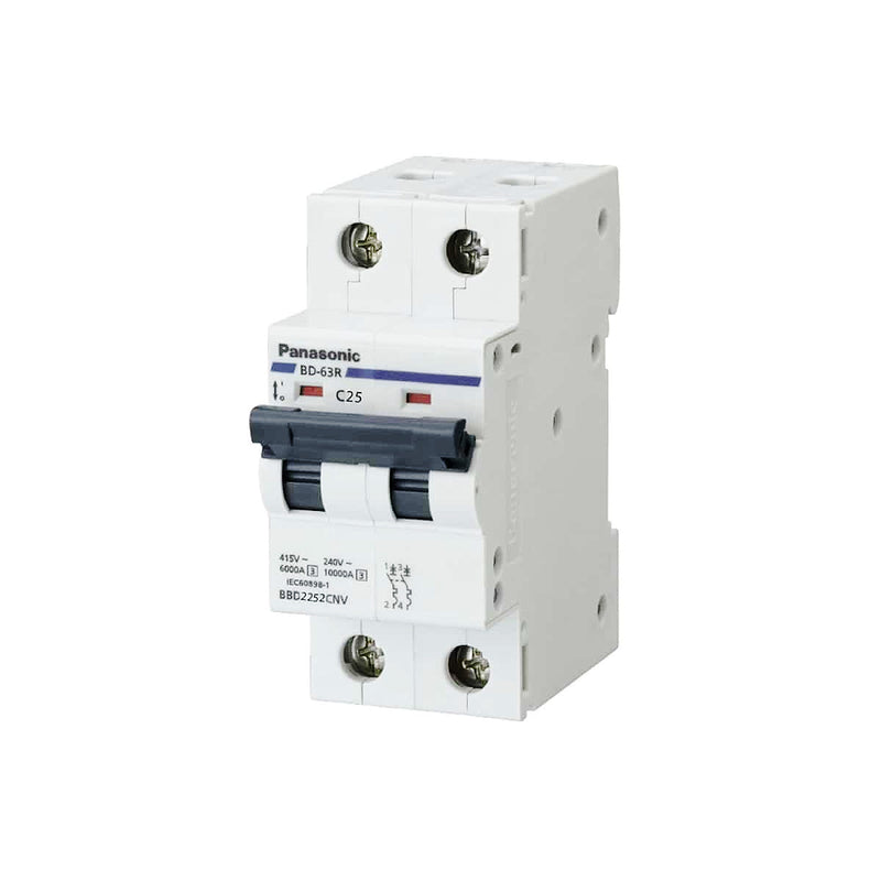 Cầu dao tự động MCB Panasonic, tải danh định từ 6A ~ 100A, dòng cắt từ 6kA ~ 10kA