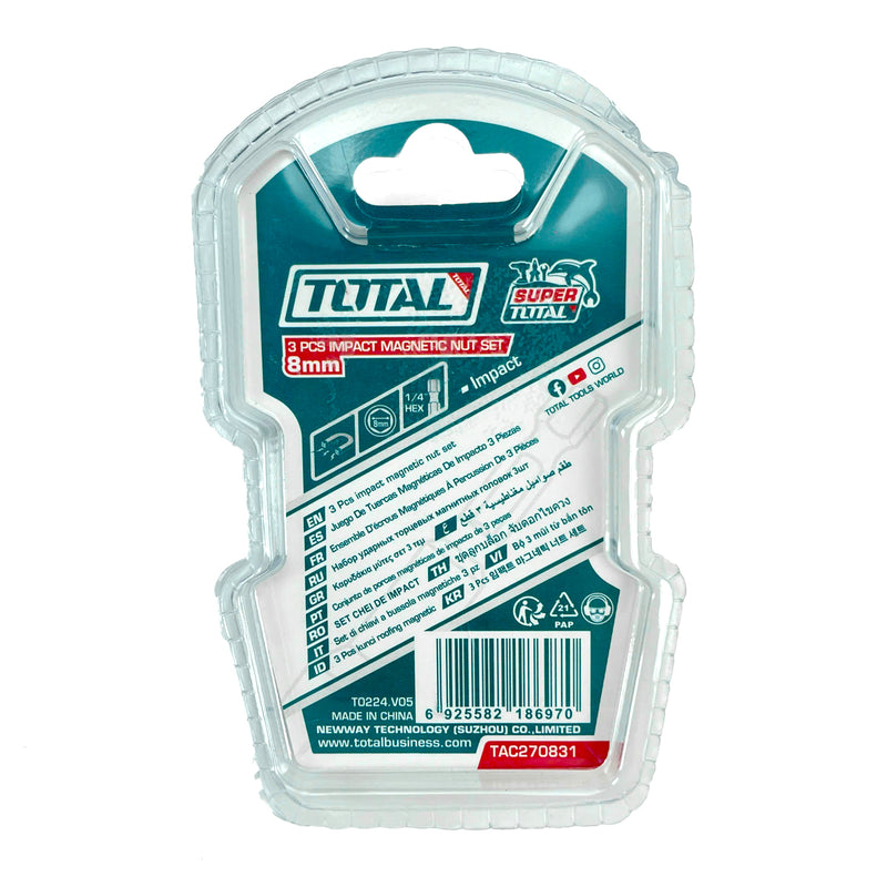 Bộ 3 mũi bắn tôn 8 - 10mm, đuôi lục giác 1/4 inch TOTAL