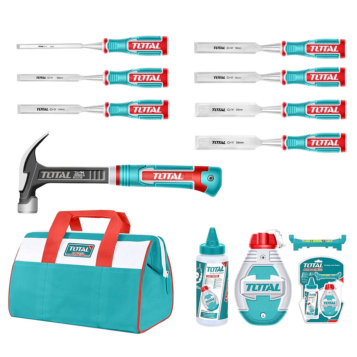 Bộ đồ nghề làm gỗ 10 món Total TOS230906 đựng trong túi vải