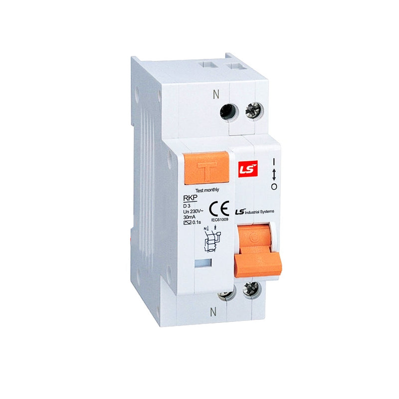 Cầu dao chống giật RCBO LS có bảo vệ quá tải và chống rò, tải định mức từ 3A ~ 63A, dòng cắt 4.5kA ~ 10kA, dòng rò 30mA