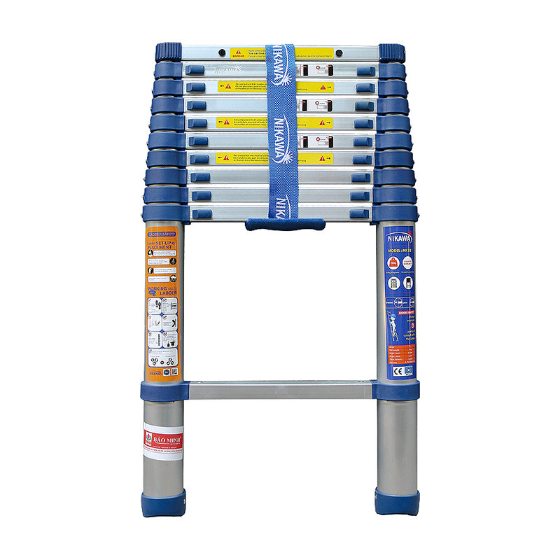 Thang nhôm rút đơn Nikawa NK, chiều cao tối đa từ 3.2m ~ 5.8m, số bậc thang từ 11 bậc ~ 15 bậc