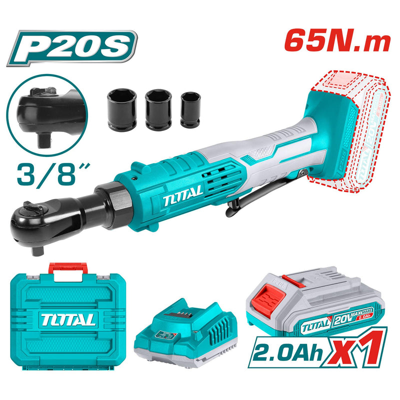 Máy siết bu lông góc cốt 3/8 inch dùng pin Lithium 20V Total TDRLI2060152