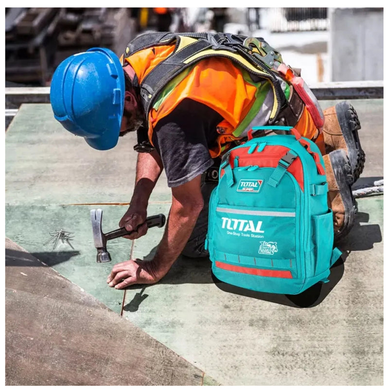 Balo đựng công cụ Total THBP02025 kích thước 380mm x 170mm x 460mm, tải trọng tối đa 8kg
