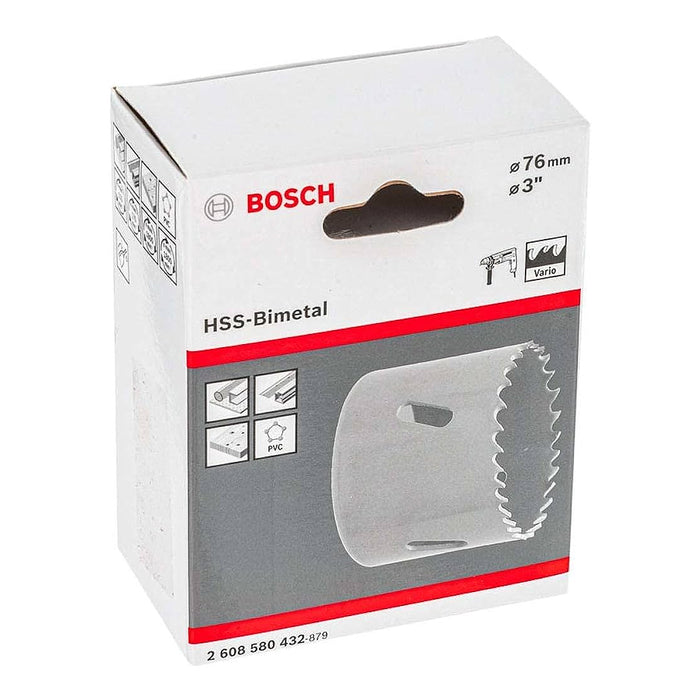 Mũi khoét lỗ Bosch dùng cho kim loại, đường kính từ 70mm - 152mm, dài 44mm, vật liệu thép HSS