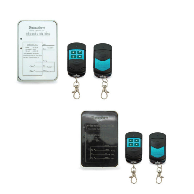 Bộ điều khiển cửa cuốn tự động Decom kèm 2 remote, tích hợp được 55 remote