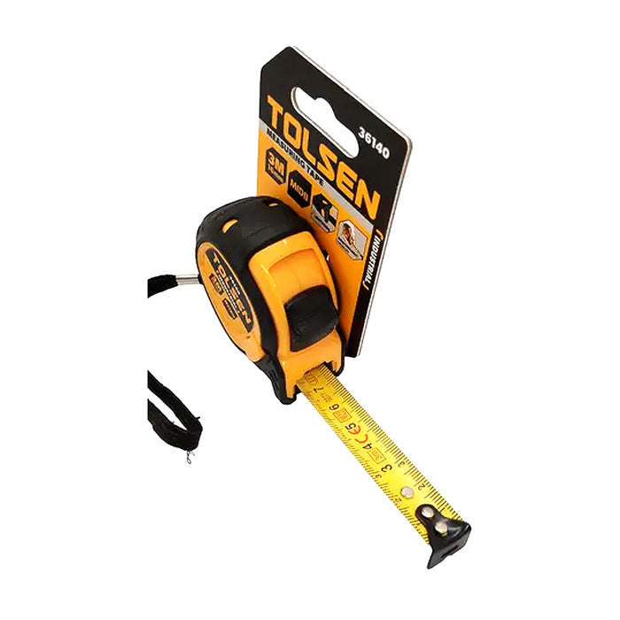 Thước cuộn thép Tolsen 36140 chiều dài 3m, độ chính xác Mid II (hệ mét)
