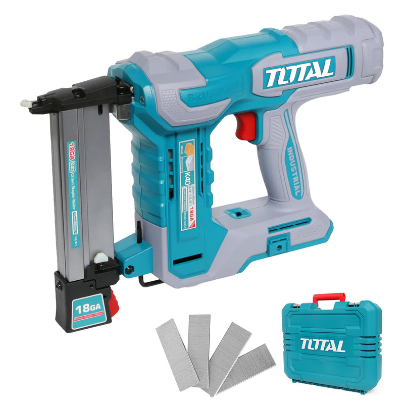 Máy bắn đinh chữ U không chổi than dùng Pin 20V Total, kích thước đinh từ 10mm - 40mm