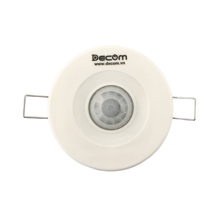 Công tắc cảm ứng hồng ngoại âm trần Decom có nút Time - Lux và xoay được