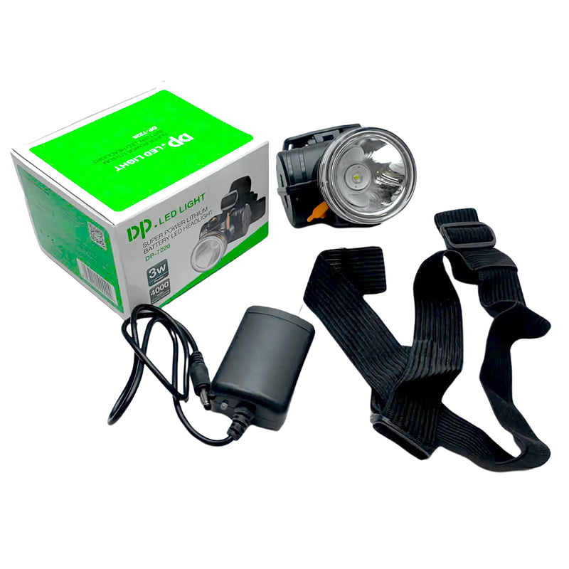 Đèn Led sạc đội đầu DP-7226 công suất 3W, Pin 4000mA, ánh sáng trắng, 2 chế độ sáng