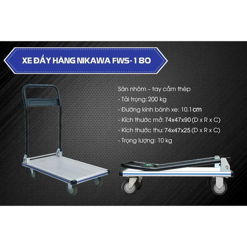 Xe đẩy hàng nhôm Nikawa tải trọng 200kg - 250kg