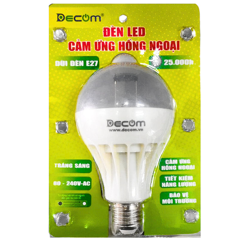 Bóng đèn led cảm ứng Decom SENSOR7W công suất 7W, chuôi đèn E27