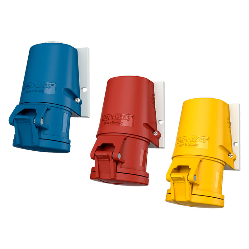 Ổ cắm công nghiệp MENNEKES gắn tường 16A~32A – Công nghệ TwinCONTACT đấu nối lò xo không vít (IP44) | Wall Mounted Receptacle, External Fixing (MB 463)