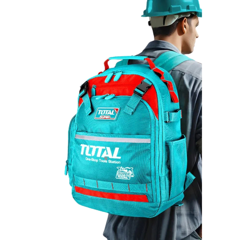Balo đựng công cụ Total THBP02025 kích thước 380mm x 170mm x 460mm, tải trọng tối đa 8kg