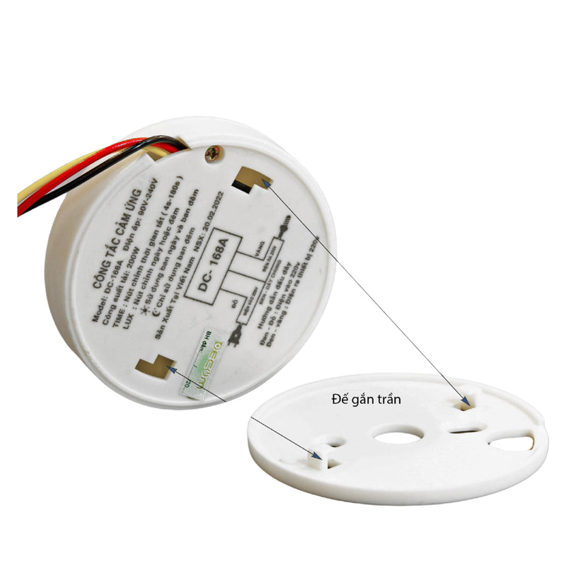 Công tắc cảm ứng hồng ngoại gắn trần Decom DC-168A đường kính 90mm