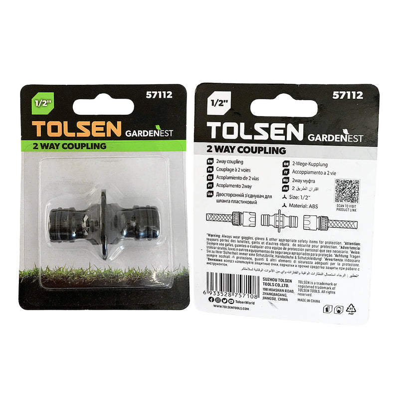 Khớp nối 2 chiều 1/2 inch, nhựa ABS TOLSEN 57112