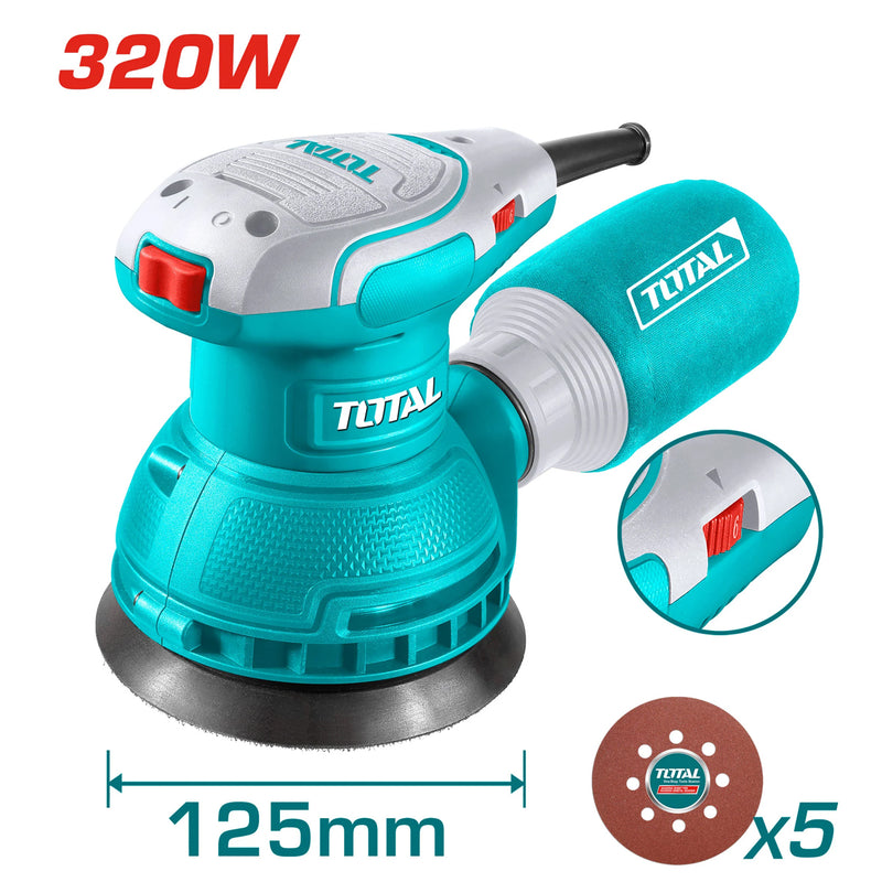 Máy chà nhám quỹ đạo tròn công suất 320W Total TF2131256 , đường kính đĩa 125mm